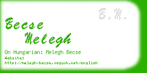 becse melegh business card